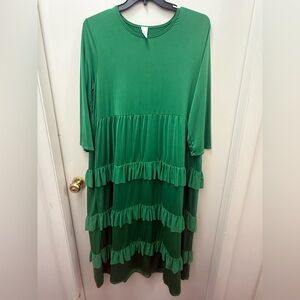 Green Tiered Maxi Dress